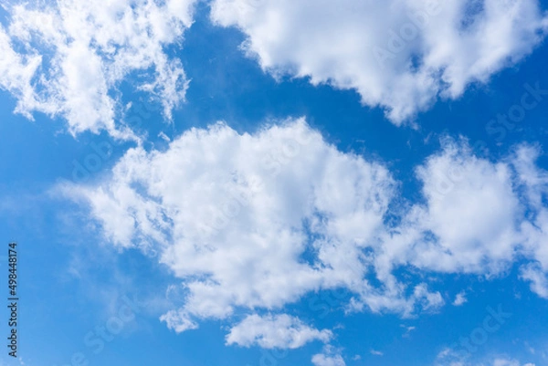 Obraz Refreshing blue sky and cloud background material_wide_24
