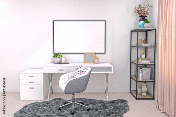 Fototapeta Workstation Frame and Screen Mockup