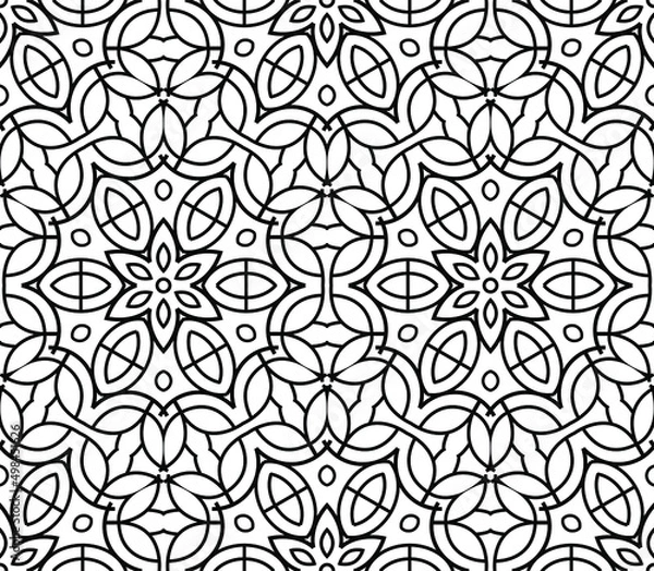 Fototapeta Line art illustration on white backdrop. Trendy vector style. Geometric background. Summer style. Vector illustration print. Geometric texture. White paper texture background. Design element.
