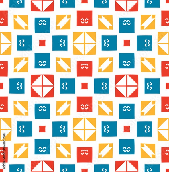 Fototapeta Vector seamless pattern. Colorful background. Trendy vector style. Geometric background. Modern design.
