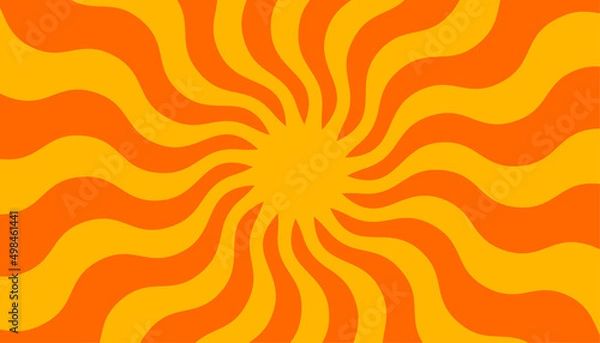 Obraz Retro Banner ze Słońcem i promieniami w stylu 70.