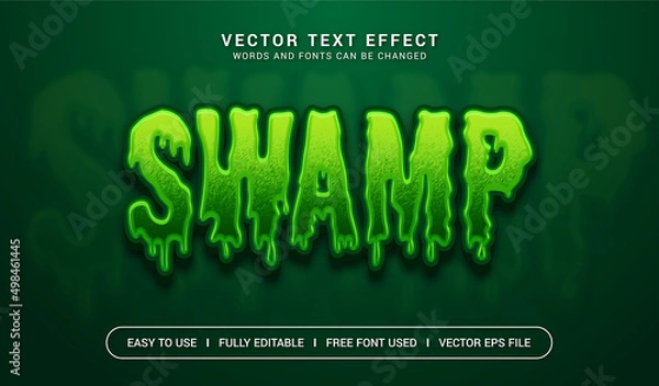 Obraz Swamp Editable Vector Text Effect.