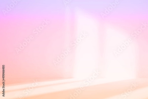 Obraz Abstract pink studio background for product presentation. Empty room with shadows of window. Display product with blurred backdrop.