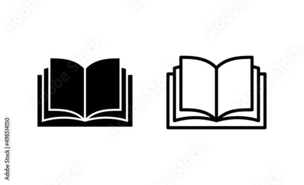 Fototapeta Book icon vector. open book sign and symbol. ebook icon