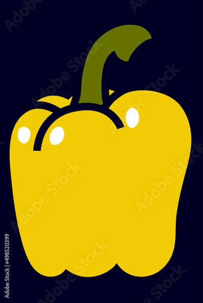 Obraz Yellow sweet pepper with a small green tail