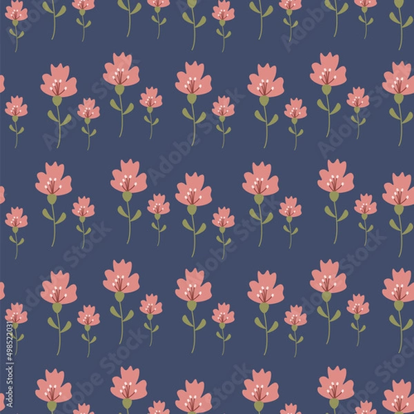 Fototapeta Flowers Vector ilustration seamless patern.Great for textile,fabric,wrapping paper,and any print.