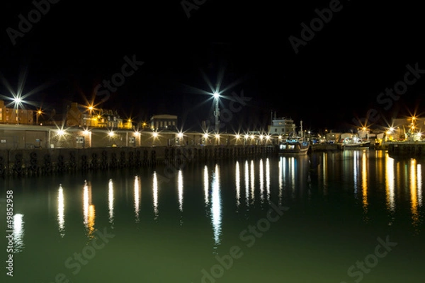 Obraz Peterhead Harbour Night Photo