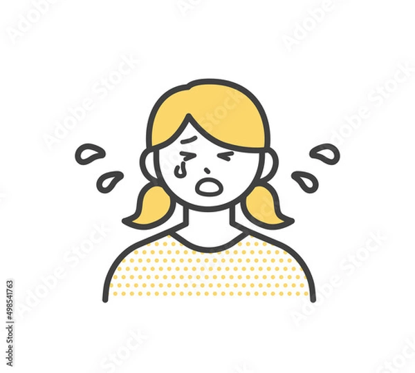 Fototapeta 女の子の表情とジェスチャーのイラスト素材