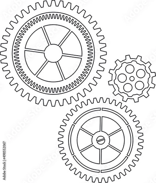 Obraz Gear Cogwheel Mechanism Background Vector Illustration Stock Vector