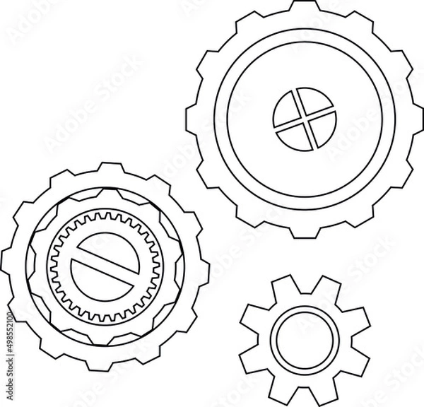 Obraz Gear Cogwheel Mechanism Background Vector Illustration Stock Vector