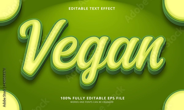 Obraz Vegan text style editable text effect