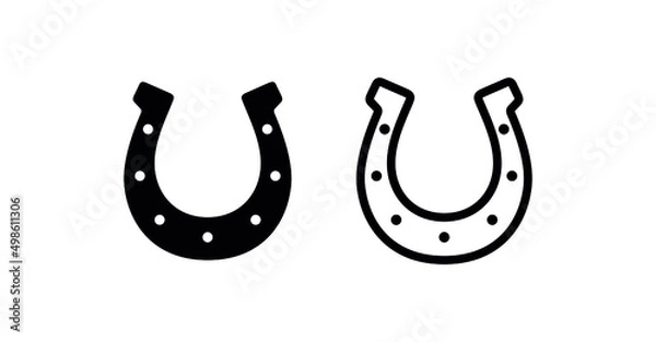 Fototapeta Horseshoe icon. Good luck symbol. Isolated vector illustration on a white background.