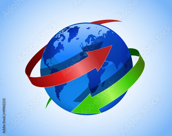 Obraz Globe and arrows.