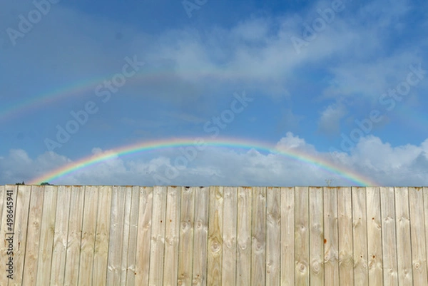 Obraz fence and rainbow