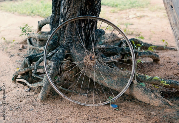 Obraz old bicycle wheel