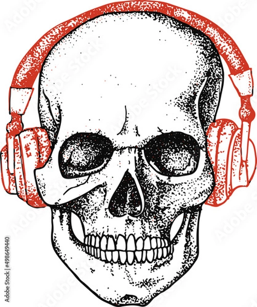 Obraz Skull With Headphones