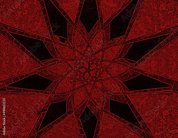 Obraz Red and black star background design