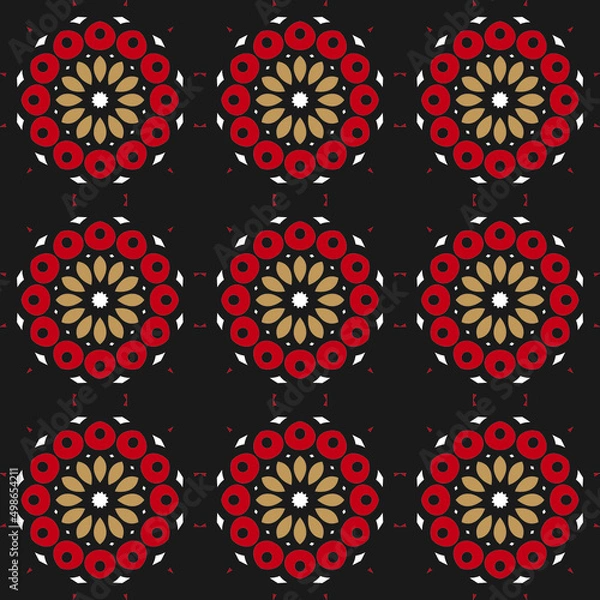 Fototapeta Indian floral seamless pattern background