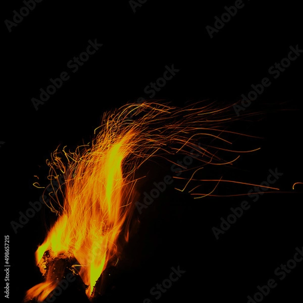 Fototapeta fire in a black background