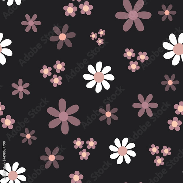 Obraz Moody flower seamless vector pattern