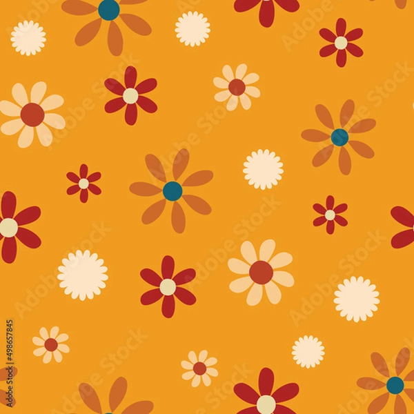 Obraz Red.flower seamless vector pattern