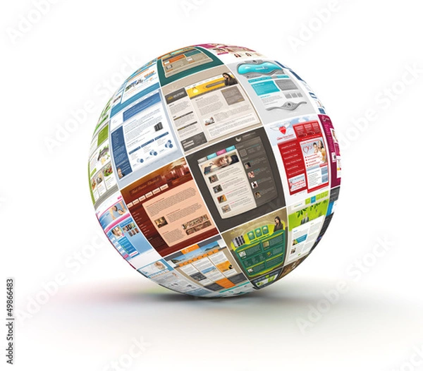 Obraz Webdesign Kugel rotiert, SEO, Templates
