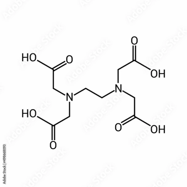 Fototapeta chemical structure of Ethylenediaminetetraacetic acid (EDTA) (C10H16N2O8)