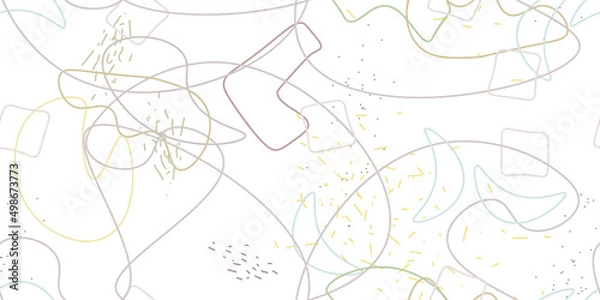 Obraz Chaotic Simple Seamless Pattern Textile One Line