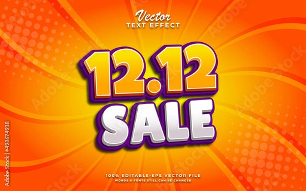 Obraz 12.12 sale editable text effect design