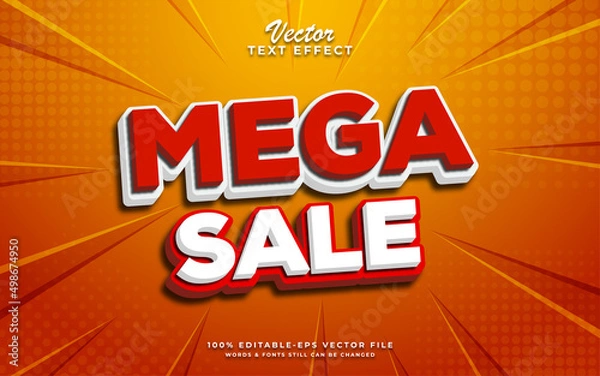 Obraz Mega sale text effect editable