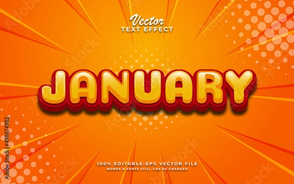 Obraz January editable text effects