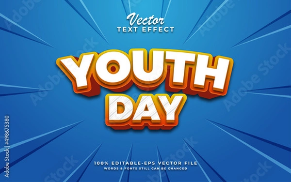 Fototapeta Youth day editable text effect
