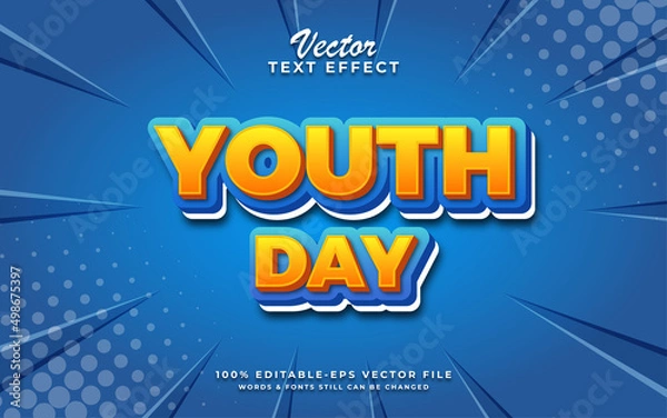 Obraz Youth day editable text effect