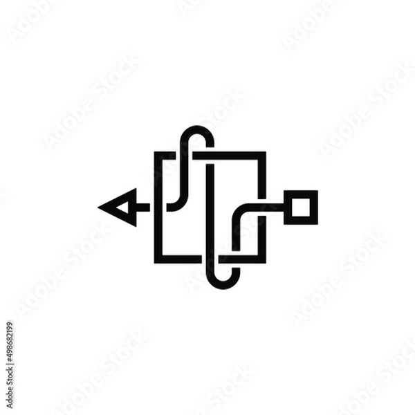 Fototapeta symbol or logo from input output flowchart