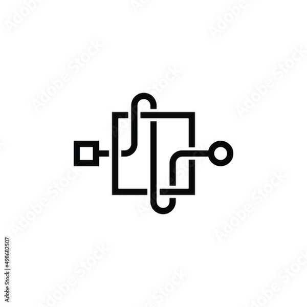 Fototapeta symbol or logo from input output flowchart