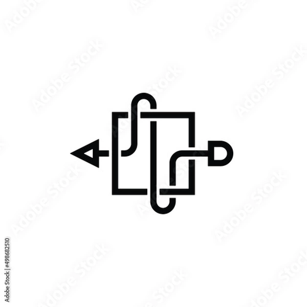 Fototapeta symbol or logo from input output flowchart