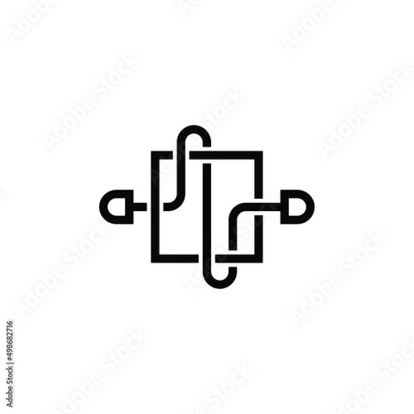 Fototapeta symbol or logo from input output flowchart