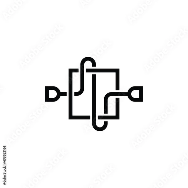 Fototapeta symbol or logo from input output flowchart