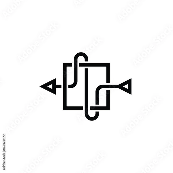 Fototapeta symbol or logo from input output flowchart