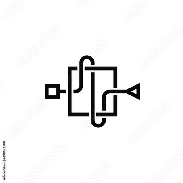 Obraz symbol or logo from input output flowchart