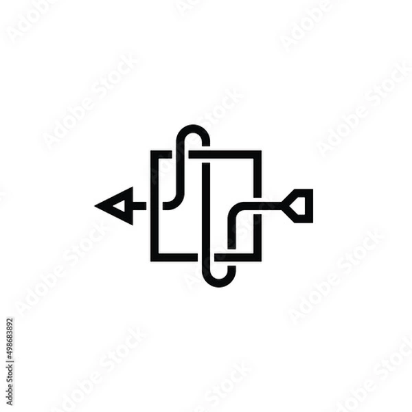 Fototapeta symbol or logo from input output flowchart