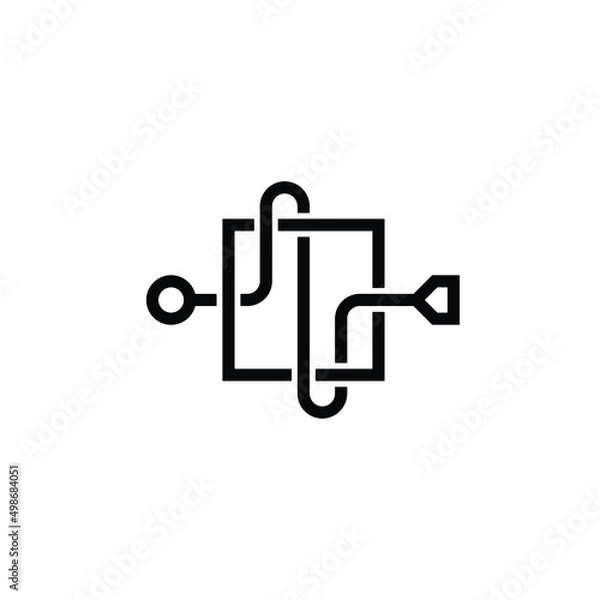 Obraz symbol or logo from input output flowchart