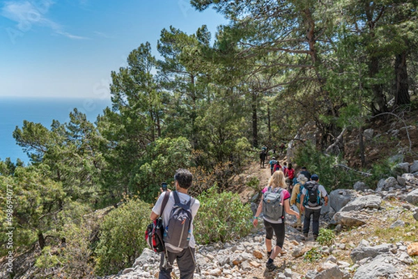 Fototapeta Gelidonya lighthouse, just like a hidden paradise located between Adrasan and Kumluca, is one of the locations where green and blue suit each other the most on the Lycian way for hikers and trekkers.