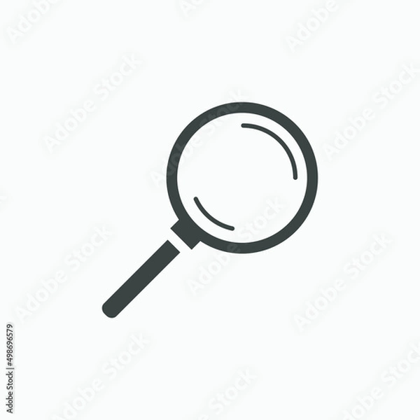 Fototapeta Magnifying glass, magnifier icon vector isolated. loupe, glass, search, find, zoom symbol
