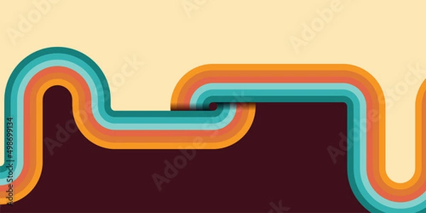 Fototapeta abstract stylish retro vintage era line frame illustration 1970 shapes vector style stripes background poster design graphic
