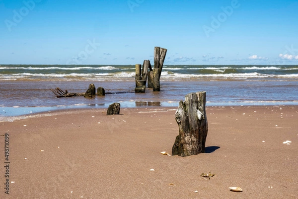 Obraz Wooden objects by the sea