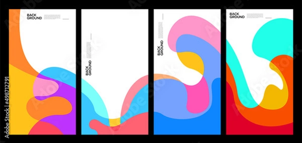 Fototapeta Vector Illustration colorful liquid and fluid abstract for banner template
