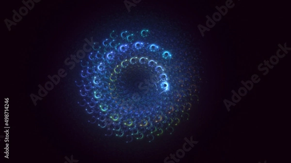 Fototapeta 3D rendering abstract round light background