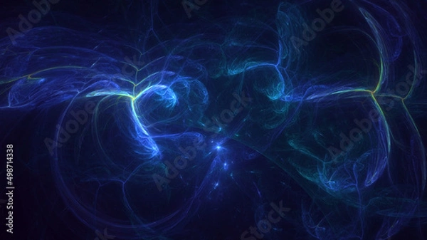 Obraz 3D rendering abstract multicolor technology fractal light background
