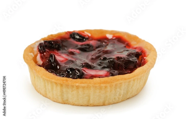 Obraz Cake with berries isolated on white background